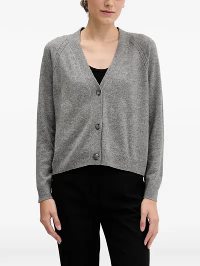 Sisley Paris V-neck Cardigan In Gray