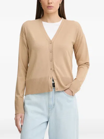 Sisley Paris V-neck Cardigan In Neutral