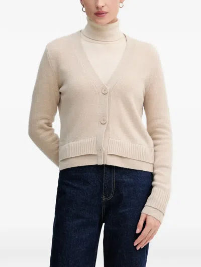 Sisley Paris V-neck Cardigan In Neutral