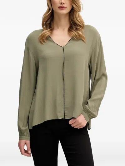 Sisley Paris Bluse Mit V-ausschnitt In Green