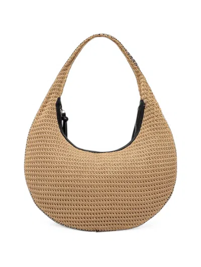 Sisley Paris Woven-design Whipstitch-trim Tote Bag In Brown