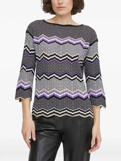 Sisley Paris Zig-zag Sweater In Black
