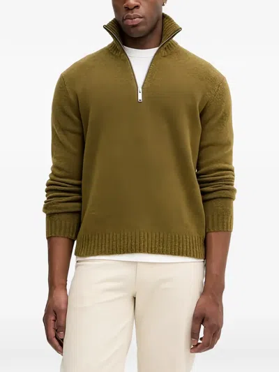 Sisley Paris 지퍼 터틀넥 스웨터 In Green
