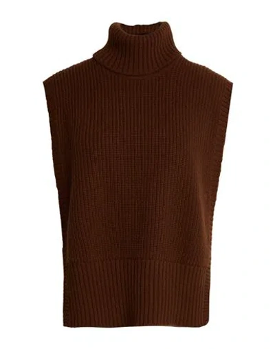 Sissiottostyle Woman Cape Brown Size Onesize Virgin Wool