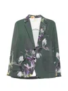 Sissiottostyle Printed Single-breasted Blazer Jacket In Blue