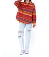 Sisstrevolution Ensenada Flannel Top In Retro Red In Multi