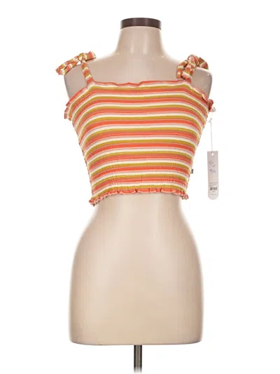 Pre-owned Sisstrevolution Tube Top Orange Strapless Neckline Tops