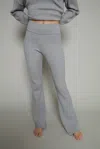 Sister Bloom Chloe Cable Knit Flared Leggings In Soft Grey In Gray