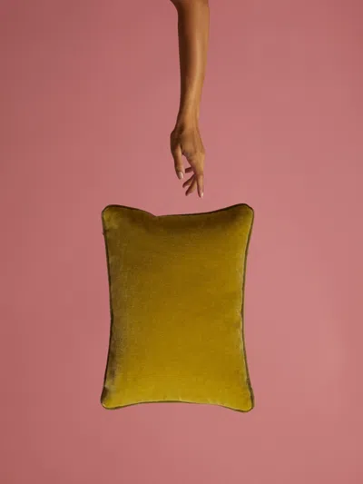 Sister By Studio Ashby Marci Mohair Cushion  Abask Luxury Gift In Green