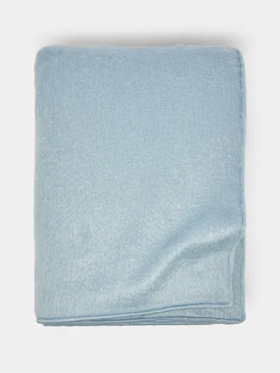 Sister By Studio Ashby Mohair King-size Blanket  Abask Luxury Gift In Blue
