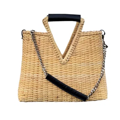 Sister Epic Women's Maya Rattan Tote In White