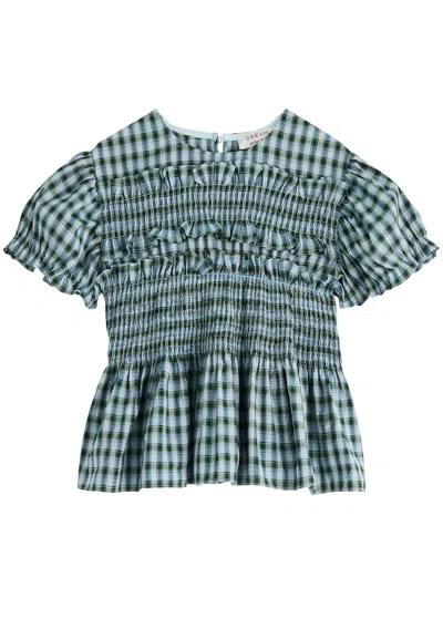 Sister Jane Arabella Checked Woven Top In Blue
