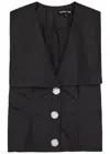 Sister Jane Birdie Collared Poplin Vest In Black