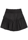 Sister Jane Birdie Ruffled Poplin Mini Skirt In Black