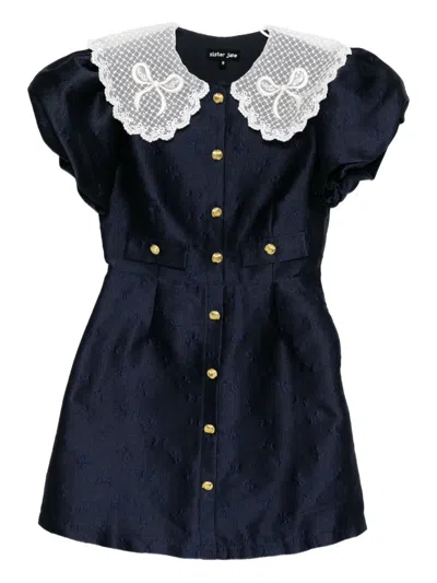 Sister Jane Buoy Jacquard Mini Dress In Blue