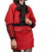 Sister Jane Carina Tweed Cropped Jacket In Red In Red
