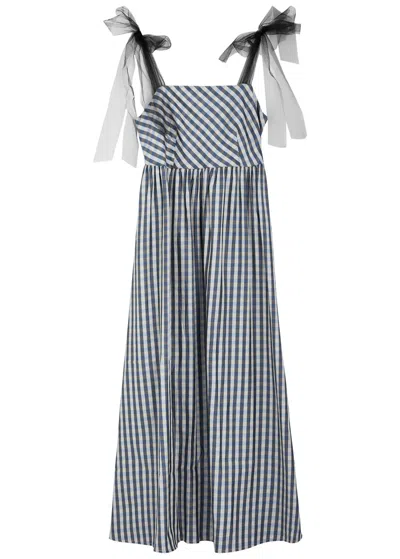 Sister Jane Cindy Checked Woven Midi Dress In Black