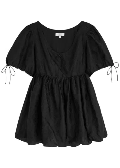 Sister Jane Coco Floral-jacquard Organza Mini Dress In Black | ModeSens
