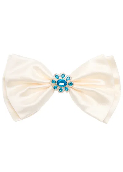 Sister Jane Crystal-embellished Bow Hair Clip In White