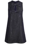 Sister Jane Curio Crystal-embellished Stretch-denim Mini Dress In Blue