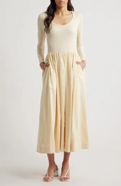Sister Jane Darline Fitted Long Sleeve Midi Dress In Yellow