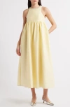 Sister Jane Darya Jewel Neck Sleeveless Midi Dress In Yellow