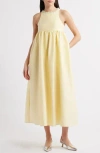 Sister Jane Darya Jewel Neck Sleeveless Midi Dress In Yellow