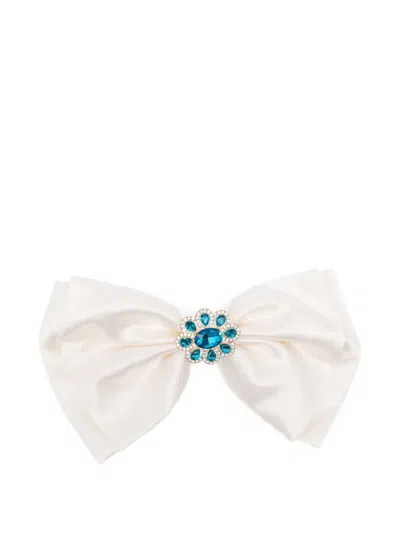 Sister Jane Fine Catch Bow Hair Clip In White