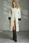 Sister Jane Hazel Faux Fur Collar Trench Coat Jacket In Tan, Women's At Urban Outfitters In Tan
