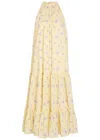 Sister Jane Lake Breeze Floral-print Cotton-poplin Midi Dress In Yellow
