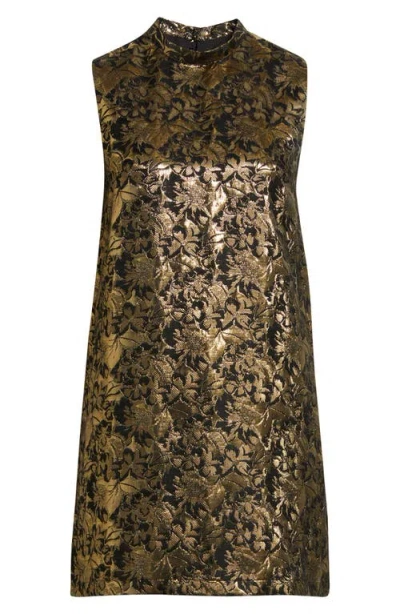Sister Jane Memoria Metallic Jacquard Cocktail Dress In Gold