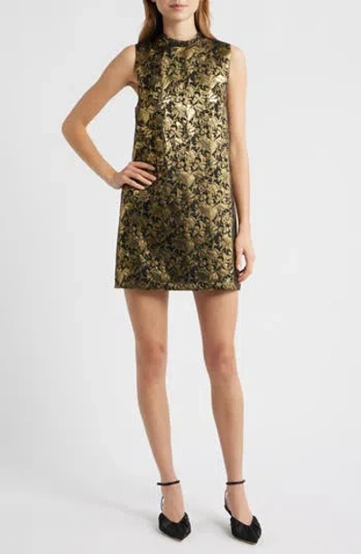 Sister Jane Memoria Metallic Jacquard Cocktail Dress In Gold
