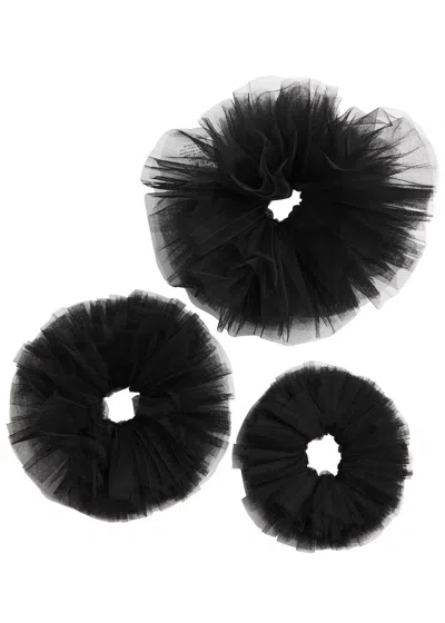 Sister Jane Mystery Tulle Scrunchies In Black