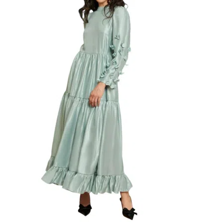 Sister Jane Nouveau Flower Midi Dress In Aqua Blue In Multi