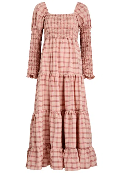Sister Jane Pointe Checked Midi Dress In Pink