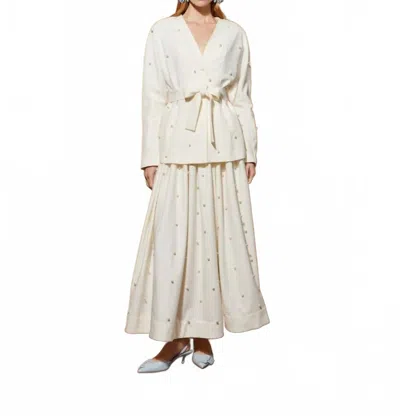 Sister Jane Ray Days Maxi Skirt In Pearl Ivory In White