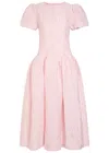 Sister Jane Ray Ripples Floral-jacquard Cloqué Midi Dress In Pink