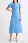 Sister Jane Reef Jacquard Midi Dress In Blue