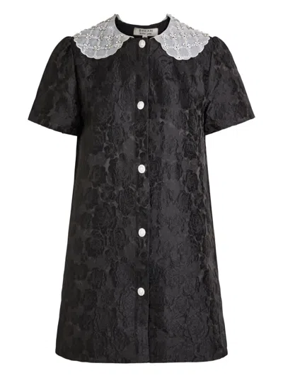 Sister Jane Round-collar Buttoned Dress In Black