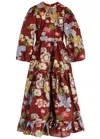 Sister Jane Ruby Floral Brocade Maxi Dress In Red