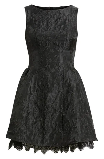 Sister Jane Screenplay Floral Jacquard Cocktail Dress In Black