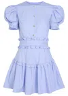 Sister Jane Skye Ruffled Poplin Mini Dress In Blue