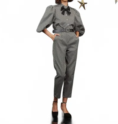 Sister Jane Starry Night Tailored Trousers In Black + Silver In Gray