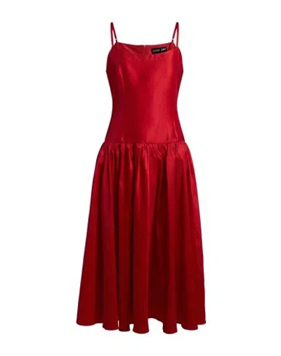 Sister Jane Woman Midi Dress Red Size M Polyester, Nylon, Elastane