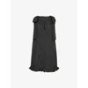 Sister Jane Womens Bateau Bow Jacquard Woven Mini Dress Black Xs