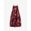 Sister Jane Womens  Budapest Floral-jacquard Camisole Tulle Midi Dre In Black