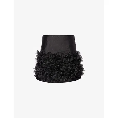 Sister Jane Plume Organza Mini Skirt Co-ord In Black