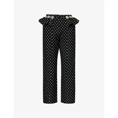 Sister Jane Womens Black Scene Spot Embellished Woven Trousers