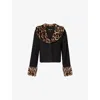 Sister Jane Womens Black Velma Leopard Boucle Jacket In Black