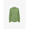 Sister Jane Womens  Formosa Bead-embellished Stretch-woven Shirt In Green